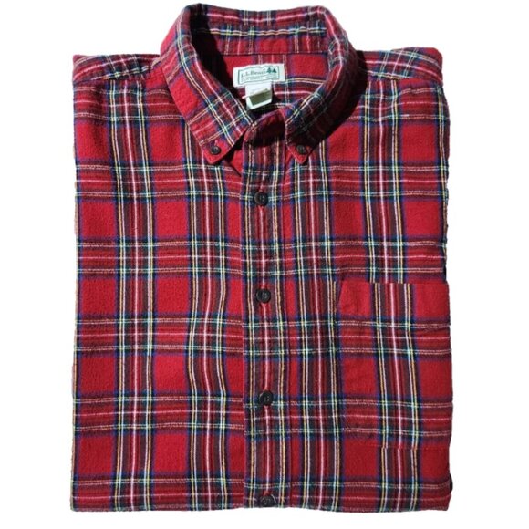 Vintage LL Bean Flannel Plaid Shirt Men's XL Reg. Long Sleeve Button Up Shirt - Picture 2 of 10